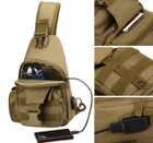 Армейская нагрудная сумка рюкзак с USB портом Защитник 128 хаки - изображение 5