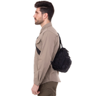 Прочная тактическая сумка рюкзак через плечо военная однолямочная для охоты рыбалки SILVER KNIGHT для мелочей черная АН098 - изображение 11