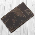 Обложка-органайзер для документов из кожи HiArt PC-03 Shabby Gavana Brown 7 wonders of the world Коричневый