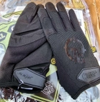 Тактические перчатки стрелковые с защитой пальцев Reis черные размер L - изображение 2