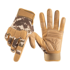 Перчатки тактические военные-армейские CAMO с защитой костяшек кулака дышащие, боевые L Песочный CM03698-1 - изображение 4