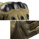 Перчатки тактические военные-армейские сенсорные CAMO с защитой костяшек кулака дышащие, боевые M Оливковый CMZ909 - изображение 3