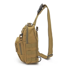 Сумка-слинг тактическая однолямочная с карманом для оружия, цвет песочный (30*26*12см) - изображение 5