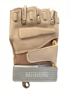 Тактические перчатки с открытыми пальцами военные перчатки цвет койот размер XL 1 пара - изображение 4