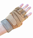 Тактические перчатки с открытыми пальцами военные перчатки цвет койот размер XL 1 пара - изображение 5