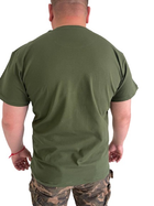 Чоловіча футболка стрейчева без принта XXL темний хакі - зображення 3