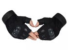 Военные перчатки без пальцев размер М (штурмовые, походные, армейские, защитные, охотничьи) Черные - изображение 4