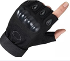 Військові рукавички без пальців розмір L (штурмові, похідні, армійські, захисні, мисливські) Чорні - зображення 3