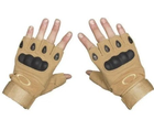 Военные перчатки без пальцев размер L (штурмовые, походные, армейские, защитные, охотничьи) Песочный - изображение 2
