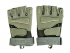 Тактические перчатки с открытыми пальцами военные перчатки цвет олива размер XL 1 пара - изображение 1