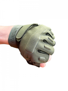 Тактические перчатки с открытыми пальцами военные перчатки цвет олива размер XL 1 пара - изображение 6