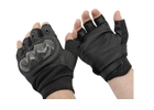 Військові тактичні рукавички без пальців, штурмові, розмір М, колір чорний - зображення 1