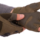 Перчатки тактические Combat без пальцев, с кастеткой, хаки, размер XL - изображение 4