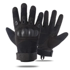 Перчатки тактические Combat с закрытыми пальцами, с кастеткой, черные, размер М - изображение 1