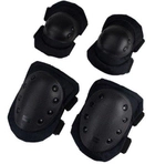 Комплект тактической защиты BKT наколенники+налокотники карбон, универсальный размер, черный - изображение 1