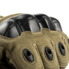 Рукавички тактичні військові-армійські сенсорні CAMO із захистом кісточок кулака дихаючі, бойові L Оливковий CMZ909-1 - зображення 8