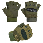 Перчатки тактические беспалые XL Зеленые - изображение 2