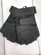Тактичні військові рукавички без пальців (розмір М) Колір - Чорний - зображення 1