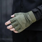 Тактические военные перчатки без пальцев (размер М) Цвет - Хаки - изображение 1