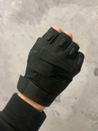 Тактичні військові рукавички без пальців (розмір М) Колір - Чорний - зображення 4