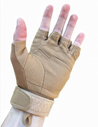 Тактичні військові рукавички без пальців (розмір L) Колір - Койот - зображення 4