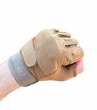 Тактичні військові рукавички без пальців (розмір L) Колір - Койот - зображення 5