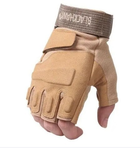Тактичні військові рукавички без пальців (розмір L) Колір - Койот - зображення 6