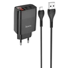 Сетевое зарядное устройство Hoco C86A Balance 2.4A (2USB-A) + кабель USB to MicroUSB Черный