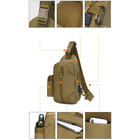 Тактическая сумка на плечо 30x15x7 см хаки 50447 - изображение 2
