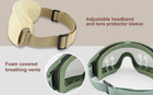 Тактичні захисні окуляри Xaegistac Airsoft Goggle's хаккі 3 змінні лінзи - изображение 7