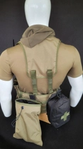 Пояс тактический с плечевыми ремнями комплект (військово тактичне розвантаження РПС ремінно плечова система) олива хакі - изображение 6