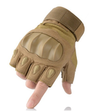 Тактичні рукавички безпалі (велоперчатки, мотоперчатки) коричневі GUMAO - зображення 1