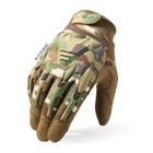 Тактические армейские перчатки с пальцами светлый камуфляж JIUSUYI B35 - изображение 3