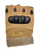 Тактичні рукавички з відкритими пальцями військові з кісточками колір койот L 1 пара - зображення 4