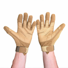 Тактичні рукавички повнопалі військові рукавички колір койот розмір L 1 пара - зображення 3
