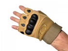 Тактические перчатки с открытыми пальцами военные с косточками цвет койот размер М 1 пара - изображение 5