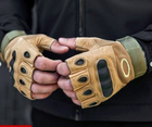 Перчатки UA Перчатки тактические военные беспалые койот без пальцев - изображение 1