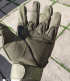 Перчатки тактические Combat-1; XL (22-24см); Полнопалые; Зеленые. Штурмовые перчатки Комбат ХЛ. - изображение 6