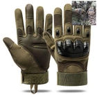 Перчатки тактические Combat-1; M (18-20см); Полнопалые; Зеленые. Штурмовые перчатки Комбат М. - изображение 3