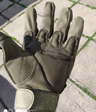 Перчатки тактические Combat-1; XXL (24-26см); Полнопалые; Оливковые. Штурмовые перчатки Комбат ХХЛ. - изображение 7
