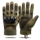 Перчатки тактические Combat-1; M (18-20см); Полнопалые; Оливковые. Штурмовые перчатки Комбат М. - изображение 14