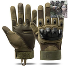Перчатки тактические Combat-1; M (18-20см); Полнопалые; Зеленые. Штурмовые перчатки Комбат М. - изображение 12