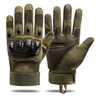Перчатки тактические Combat-1; XXL (24-26см); Полнопалые; Зеленые. Штурмовые перчатки Комбат ХХЛ. - изображение 14