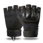 Тактические, штурмовые беспалые перчатки (велоперчатки, мотоперчатки) TG-04 Black XL - изображение 1