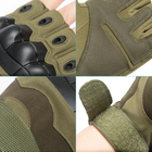 Тактические, штурмовые беспалые перчатки (велоперчатки, мотоперчатки) TG-04 Green L - изображение 4