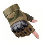 Тактичні, штурмові безпалі рукавички (велоперчатки, мотоперчатки) TG-04 Green XL - зображення 5