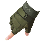 Тактичні, штурмові безпалі рукавички (велоперчатки, моторукавички) BattleWolf Green XL - зображення 3