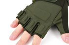Тактичні, штурмові безпалі рукавички (велоперчатки, моторукавички) BattleWolf Green XL - зображення 5