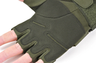 Тактичні, штурмові безпалі рукавички (велоперчатки, моторукавички) BattleWolf Green XL - зображення 7
