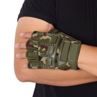 Штурмовые тактические перчатки без пальцев (универсальный размер) Камуфляж - изображение 4